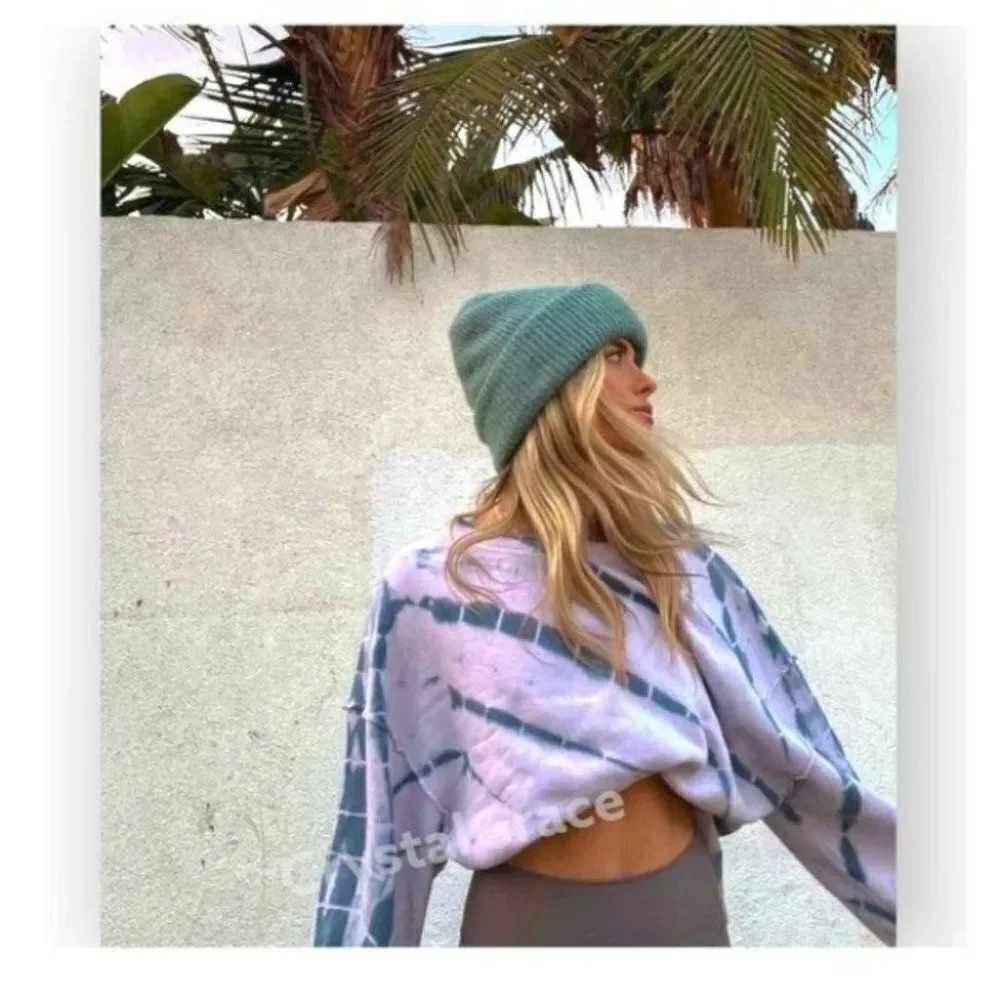 Wildfox Olivia Tie Dye Pullover Sweatshirt muse spiral Dye Spring Lounge Relaxed